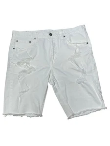 American Eagle Mens White Core Flex Distressed Denim Shorts Size 35 - Picture 1 of 12
