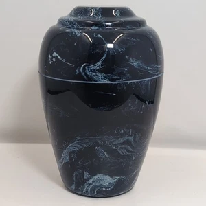 MacKenzie Blue Marble Tabletop Urn 10" - Picture 1 of 3