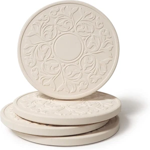 Coasterstone Absorbent Stone Coasters, “Victorian Lace Set of 4 - Picture 1 of 12