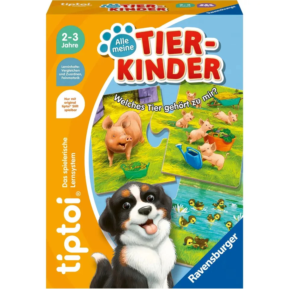 Ravensburger tiptoi 00108 - Alle meine Tierkinder - Lernspiel ab 2 Jahre - tipto