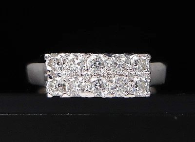 $6,500 Hearts On Fire Enchantment 18k White Gold 2 Row Dream Cut Diamond Ring 5 - Image 1 of 4