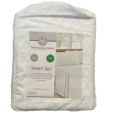 Новый Huntington дома Twin кровать простыня 3 изделия комплект ткани сумка - Изображение 1 из 4