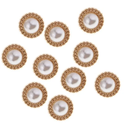 10pcs Round Faux Pearl Shank Buttons Decorative Buttons Embellishments 10mm - Image 1 of 4