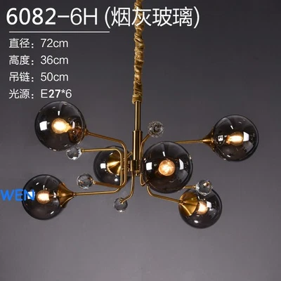 Lámpara de araña de vidrio creativa moderna nórdica, araña molecular de frijol mágico de lujo Foto 1 de 4