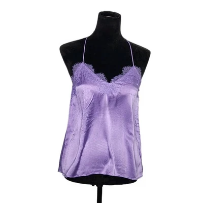 CAMI NYC The Racer Encaje Ribete Seda Charmeuse Cami Top Lavanda talla XS Foto 1 de 4
