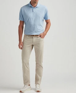 Pantalones chinos Peter Millar Crown Golf Performance 5 bolsillos calce recto beige 34 - Imagen 1 de 13