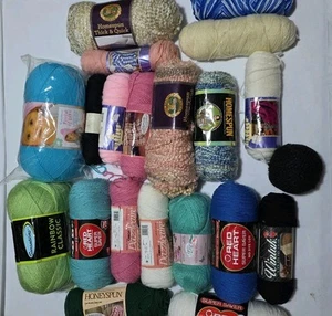 Yarn LOT Lion Brand Homespun, Chenille, Red Heart Yarn Bee - Picture 1 of 12