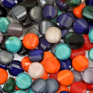 Faceted Glass Crystal Beads Disc Coin for Jewellery Making 14mm 25 Pcs - Picture 1 of 11