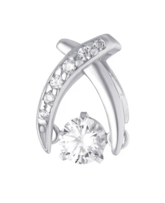 Il Ciondolo In Argento Sterling 925 Con Zirconia Senza Catena - Immagine 1 di 2