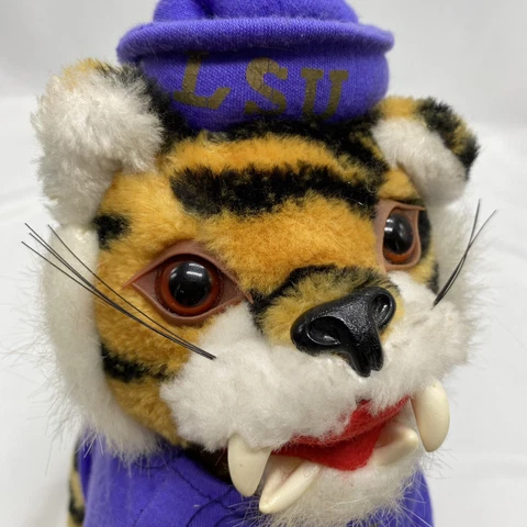 Vtg LSU Tigers Plush Mike the Tiger Louisiana State University Stuffed Animal Cover