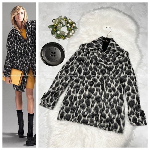 Autentica bella miscela di alpaca Gucci miscela di mohair cappotto giacca animale