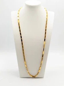 Monet Long Link Necklace Gold Plated 1970's Vintage Jewelry - Picture 1 of 9