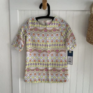 Genuine Kids Girls Toddler Coral Yellow Graphic Print Dress 2T NWT - Picture 1 of 4