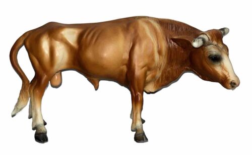 Vintage Breyer Texas Longhorn Bull #75 Brown 1961-1989 Early Mold Mark Modified
