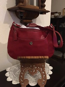 Vintage Bandolino Red Italian Leather Hobo Shoulder Strap Zipper Closure Purse - Picture 1 of 9