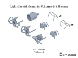 Juego de luces con protectores ETmodel 1:35 P35-260 para U.S.Army M4 Sherman Universal - Imagen 1 de 12