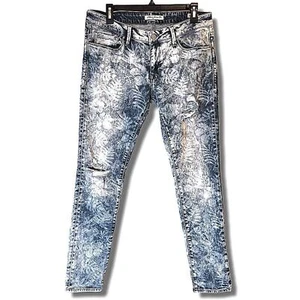 Mavi Jeans Co Alexa Floral Acid Wash Ankle Cropped High Rise Jeans size 30 - Picture 1 of 6