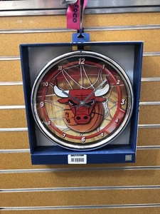 Chicago Bulls Chrome Plated Retro Wall Clock Wincraft - Picture 1 of 3