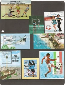 Nicaragua 8 Different Souvenie Sheets CTO. MNH - Picture 1 of 1