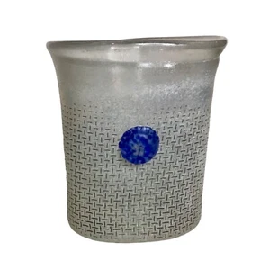 Kosta Boda Bertil Vallien Network Blue Dot Textured Glass Vase or Tumbler With - Picture 1 of 3