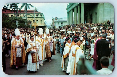 San Jose Costa Rica Postcard Solemn Act Reverend Archbishop of Costa Rica 1953 - Image 1 of 2
