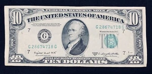 1950 $10 Ten Dollar Series C Serial G28674718G - Picture 1 of 2
