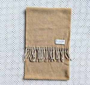 Italian Woolen Treasures Made In Italy Beige 100% Wool Fringed Scarf - Bild 1 von 3