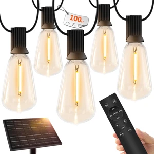 100 FT Solar String Lights Outdoor Waterproof with Remote & USB Port, Solar Powe - Picture 1 of 7