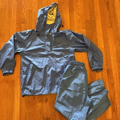 Juego de Anorak y Pantalón Cortavientos LL Bean Vintage Azul Talla Mediana y Pequeña Gore-Tex Foto 1 de 4