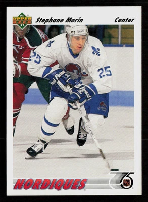Stephane Morin 1991-92 Upper Deck #433 Quebec Nordiques Hockey Card - Image 1 of 2