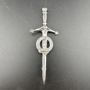 Vintage Schottland APS kleines Schwert Anstecknadel keltische Details Teaghlach Phabbay 3,5" - Bild 1 von 14