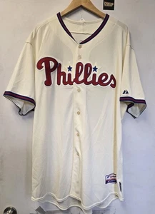 Camiseta Auténtica Philadelphia Phillies Jonathan Papelbon 52 Crema MLB Majestic - Imagen 1 de 13