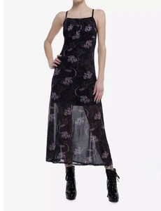 Hot Topic Disney Villains Maleficent Mesh Maxi Dress Size Small - Picture 1 of 8