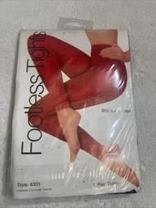 Vintage Damen Strumpfhose ohne Fuß mit Spitze Capri Nylon Lila One Size - Bild 1 von 3