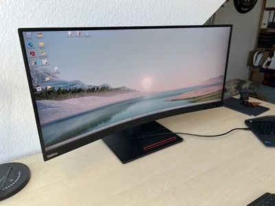 Lenovo ThinkVision T34w-20 Curved Monitor 34" Ultra Wide 3440x1440 USB-C - Bild 1 von 4