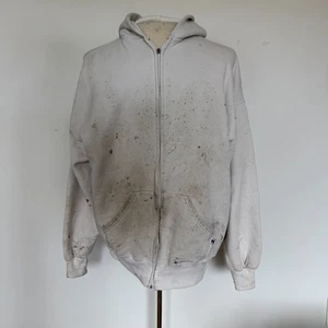 De Colección Russell Sudadera con Capucha Atlética Para Hombres XXL Cremallera Completa Pintor Grunge Ropa de Trabajo Años 90 DEFECTUOSA - Imagen 1 de 7
