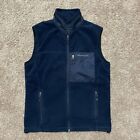 Vineyard Vines Fleece Vest Sweater Full Zip Navy Blue Mens size Small