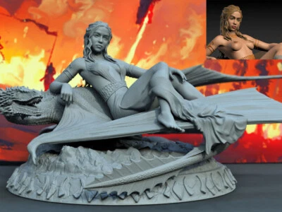 Daenerys Game Of Throne 3D Printing Unpainted Figure Model GK Blank Kit Stock - Image 1 of 4