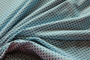 1 Lfm Jersey 3,00€/m²  Singeljersey Wabenmuster petrol, weiß N4 - Bild 1 von 2