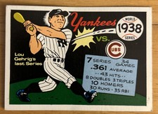 1970 Fleer Laughlin 1938 World Series Yankees vs Cubs Card #35 VG