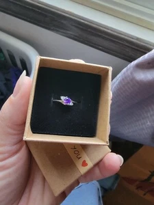 Diamond and Amethyst Tension Twisted Engagement Ring 18K White Gold,PRICE DROP!! - Picture 1 of 10