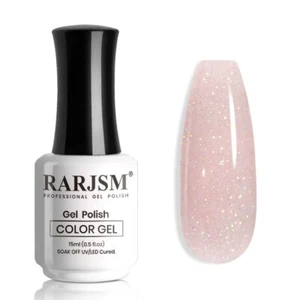 Nude Pink Gel Polish Rainbow Glitter Iridescent Shimmer Pigment Jelly Neutral... - Picture 1 of 8
