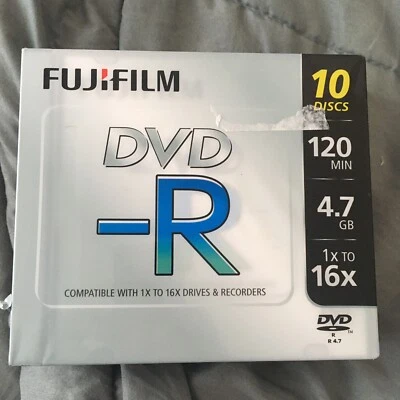10 Discs NWT Fujifilm DVD-R 1.4 GB / 120 1x - 16x, For Drives & Recorders - Image 1 of 4