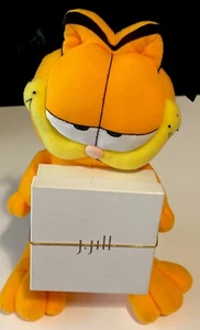 Garfield 10” Standing Plush Box Holder Vintage Plush Rare Gold String - Picture 1 of 13