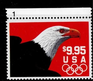 US Scott #2541, Plate Single #1 1991 Eagle $9.95 VF MNH - Picture 1 of 1