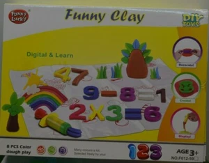 COFFRET BOITE JEU JOUET DE PATE A MODELER APPRENDRE LES CHIFFRES MULTIPLICATION - Foto 1 di 6