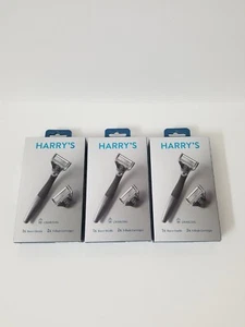 New HARRY'S New Edition CHARCOAL Men's Razor & 2 Cartridges. Lot Of 3 - Picture 1 of 2