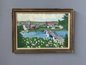 Beautiful Oil on Board Painting of Vilnius the Capital of Lithuania 42x30 inches - Picture 1 of 12