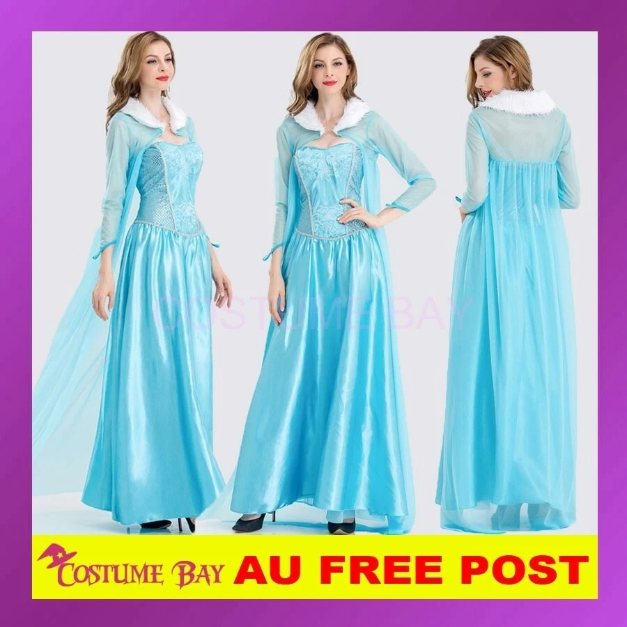 Mujeres Frozen Elsa Anna Vestido Capa Reina Disfraz Juegos con disfraces Semana del Libro AU Halloween Foto 1 de 1