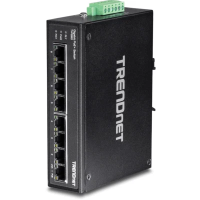 TRENDnet TI-PG80 8-port hardened Industrial Gigabit PoE+ Switch 16 Gbps - Image 1 of 3